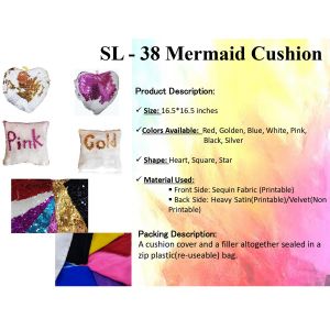 Sublimation Blank SL-38 MAGIC HEART CUSHION GOLDEN