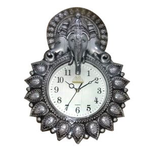 FEELING SHREE GAJANAN SILVER COLOUR CLOCK